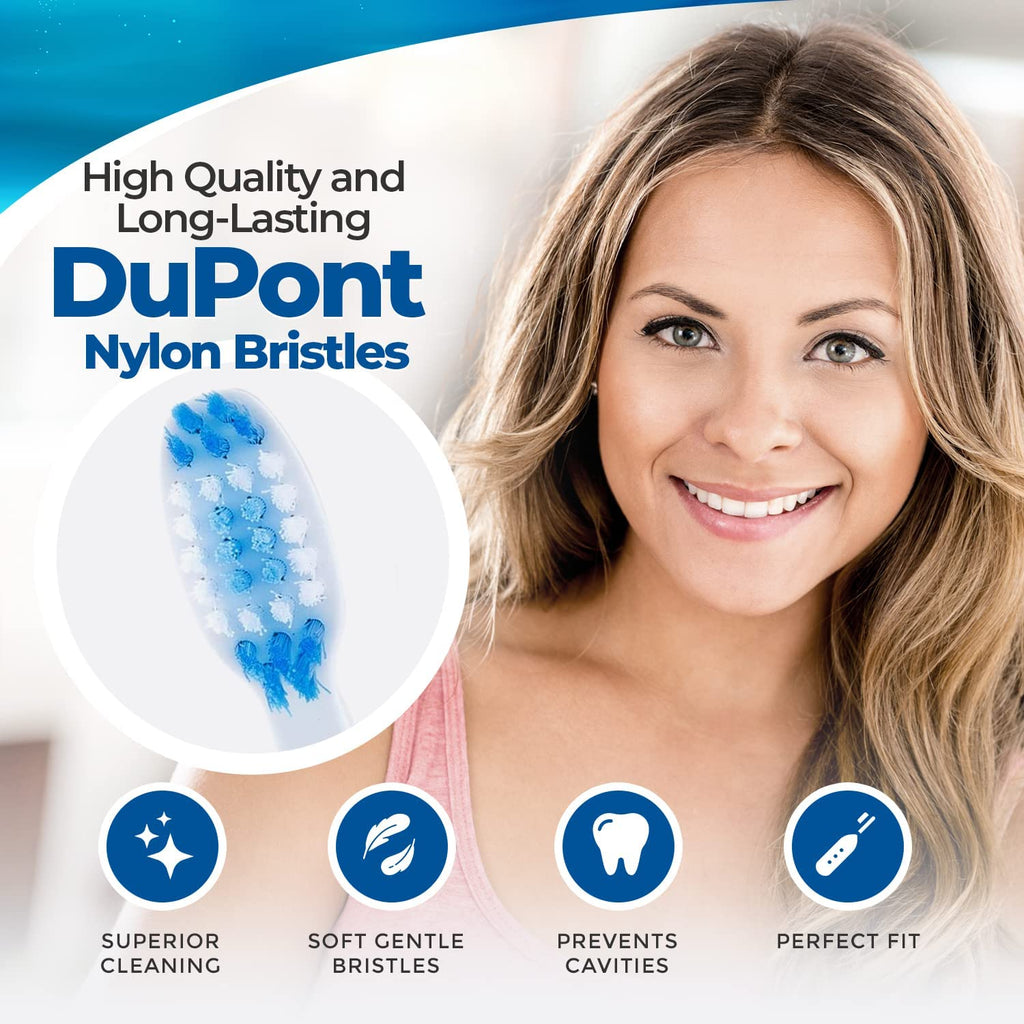 White Electric Toothbrush with 2 Replacement Heads V9247