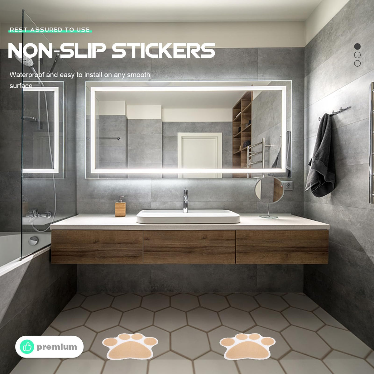 Dog Paw Non Slip Bathtub Stickers with Scraper N32426