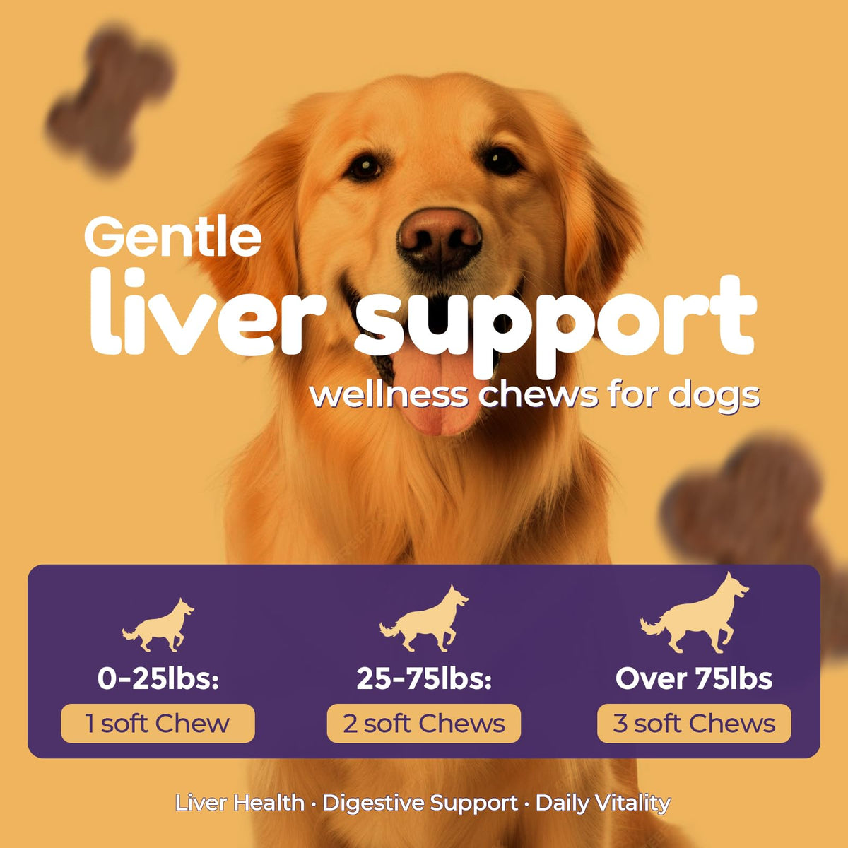 Dog Liver Supplement, Milk Thistle & Same, 5B CFU Probiotics, 90 Soft Chews C6548