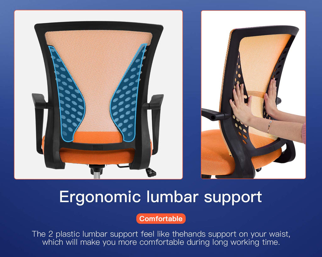 Ergonomic Mesh Mid Back Office Chair with Wheels and Lumbar Support X1111