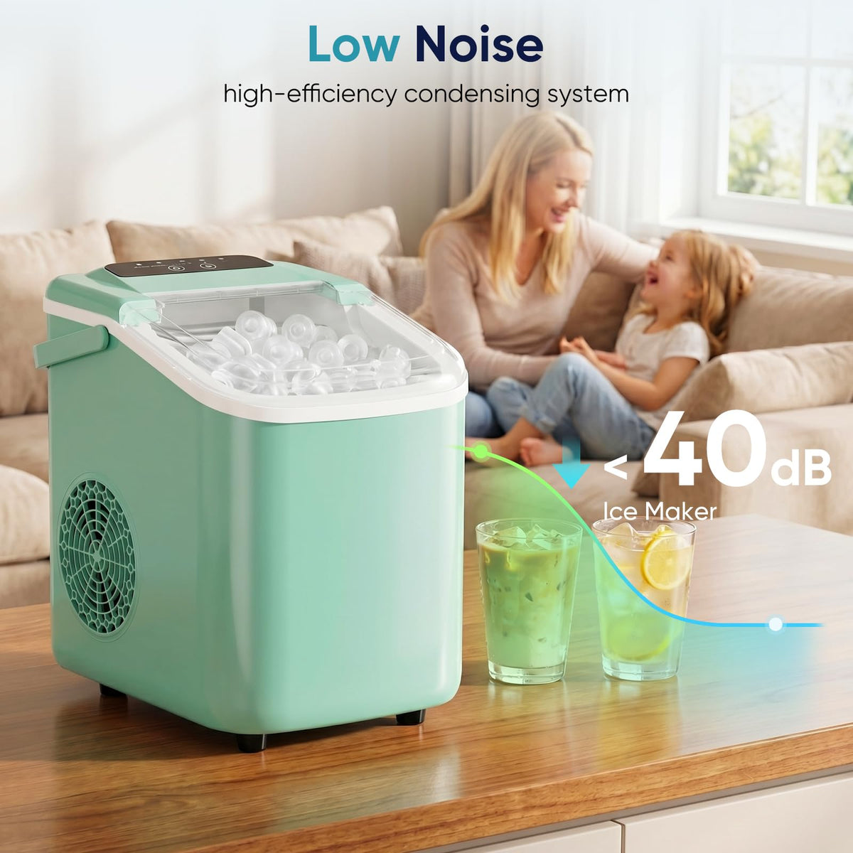 Countertop Ice Maker with Basket and Scoop, 26lbs Daily T535677