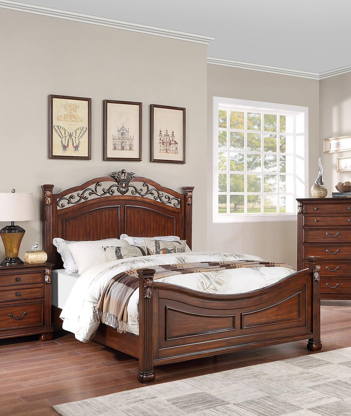California King Size Bed with Headboard and Footboard G154635
