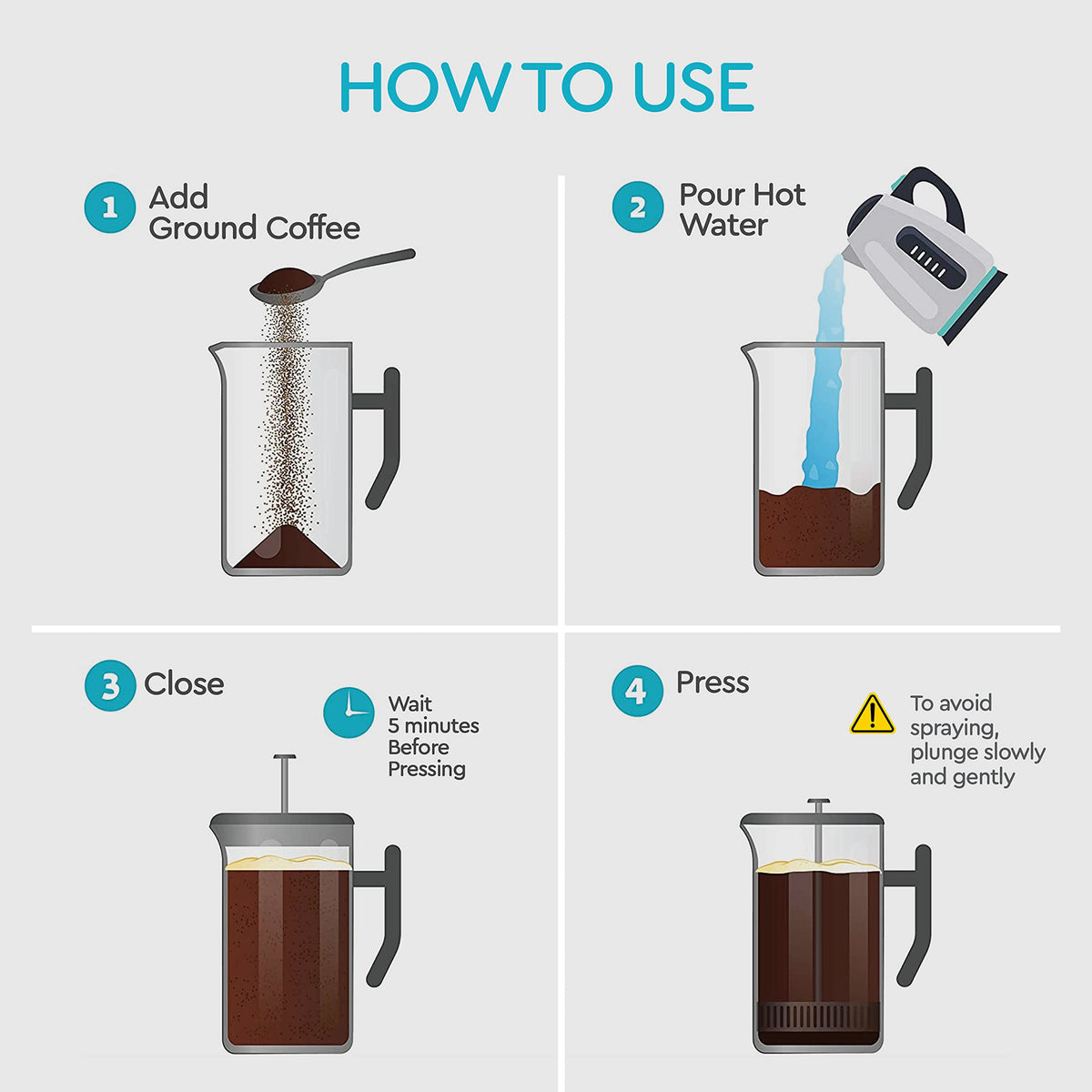 34oz Insulated Stainless Steel French Press M6964