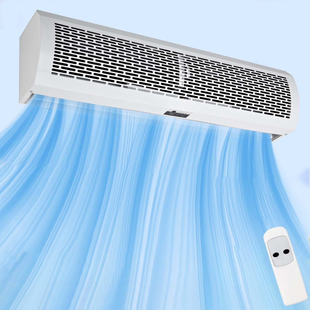 White 36 Inch 2 Speeds Remote Control Air Curtain D7649