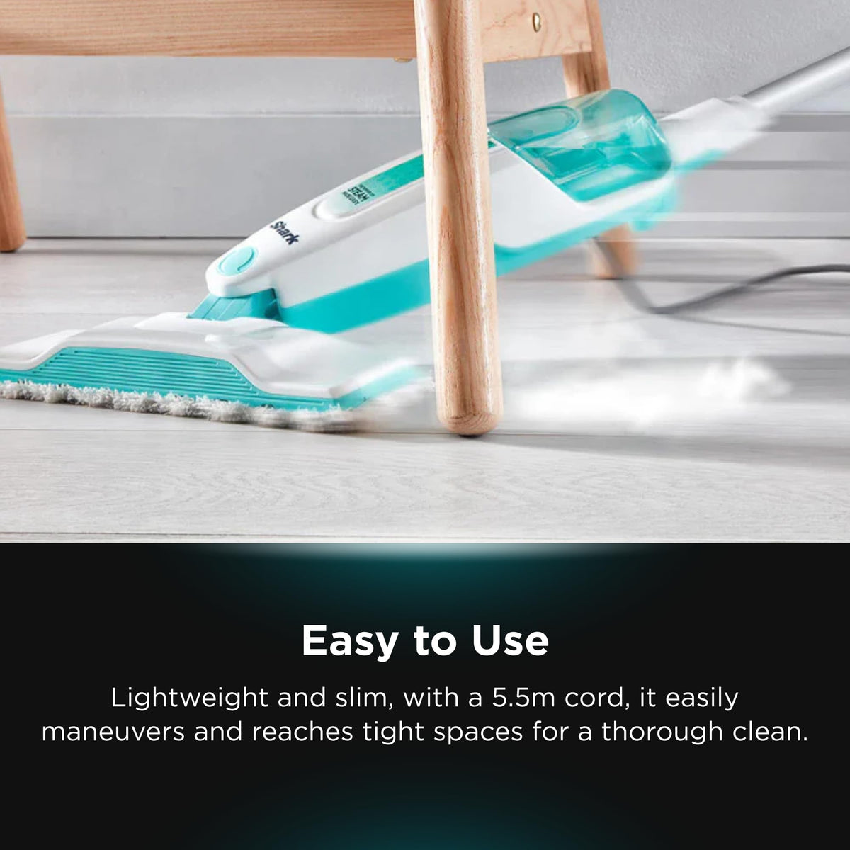 White Steam Mop Hard Floor Cleaner with XL Removable Water Tank J598265
