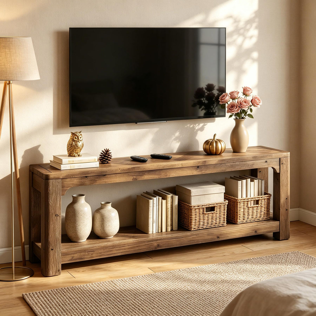 63" Solid Wood TV Stand E2974