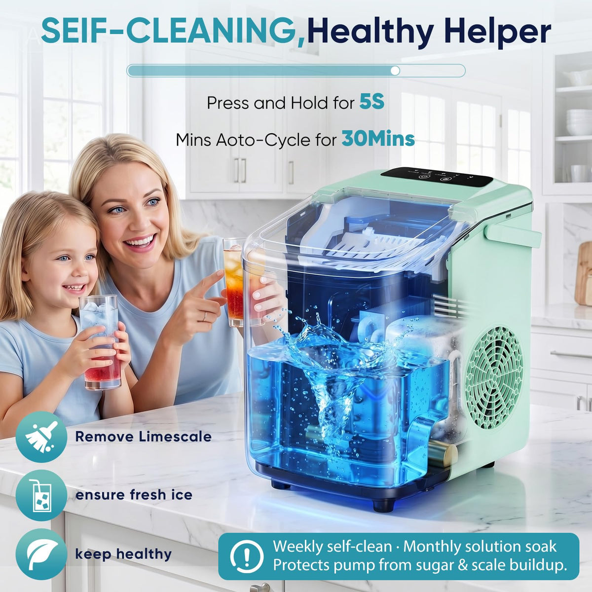 Countertop Ice Maker with Basket and Scoop, 26lbs Daily T535677