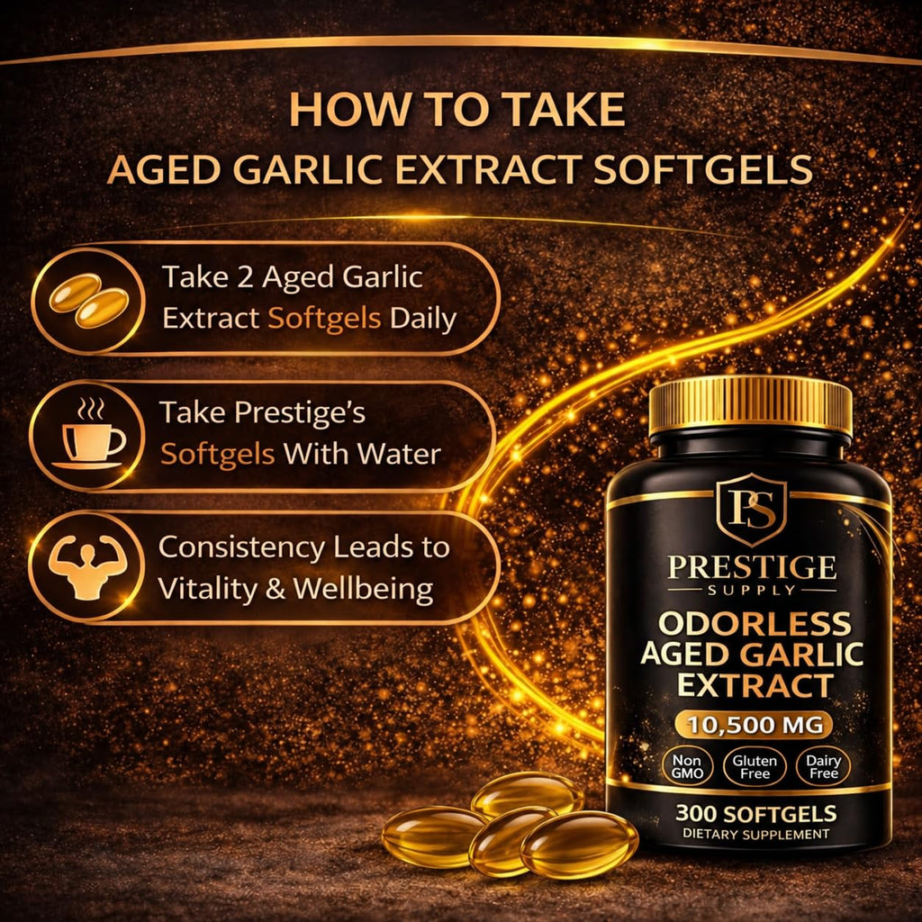 Aged Garlic Extract with Magnesium Chromium B1 & B9 300 Capsules U710