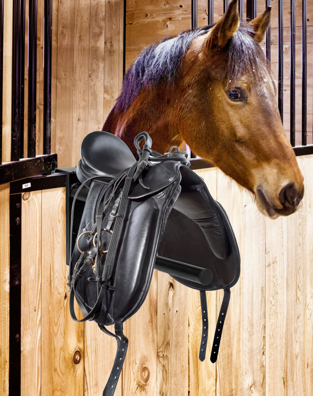 Black PVC Coated Double Saddle Rack P3221