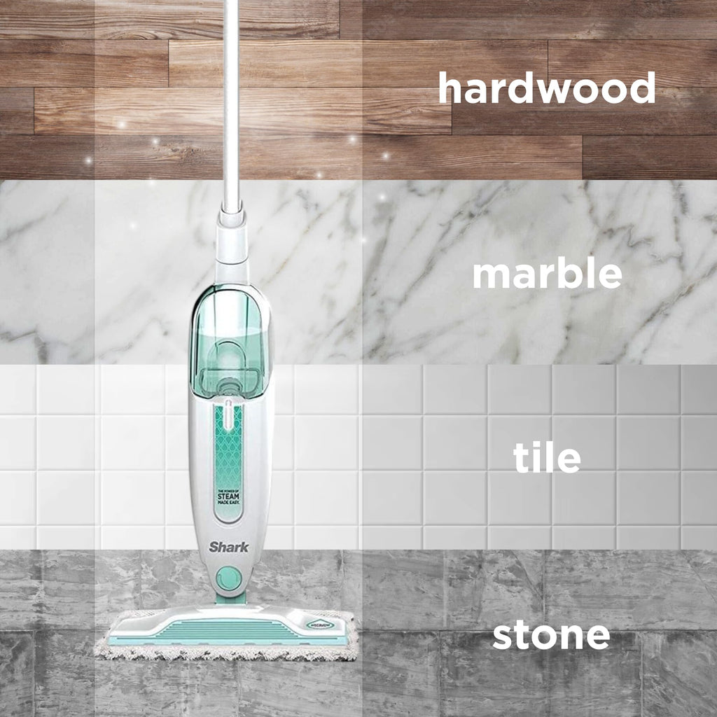 White Steam Mop Hard Floor Cleaner with XL Removable Water Tank J598265