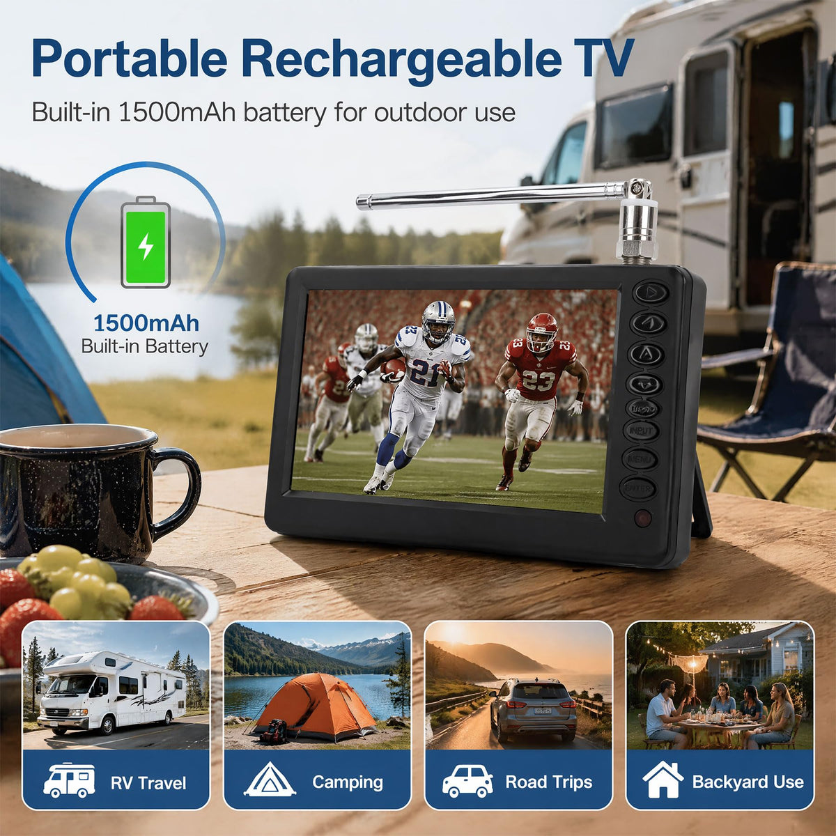 Portable 5" Digital TV with FM Radio Y54996