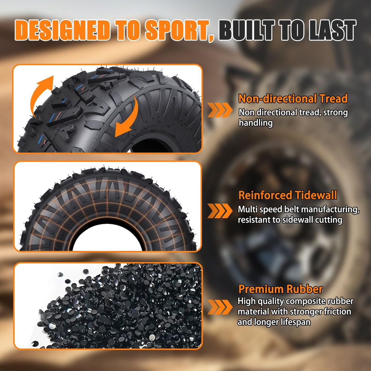 19x7-8 All-Terrain ATV/UTV Tires Set of 2 R904925
