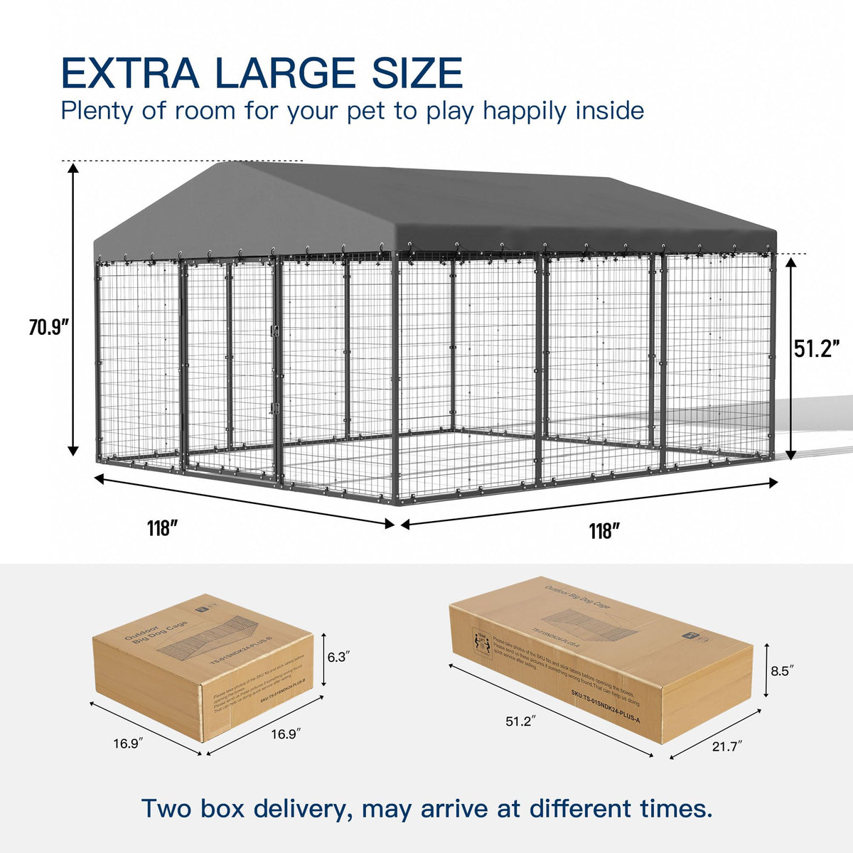 10' x 10' Outdoor Dog Kennel with Roof G677840