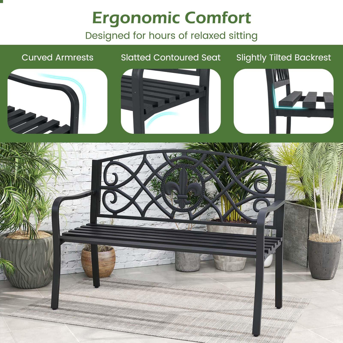Metal Outdoor Bench D262413