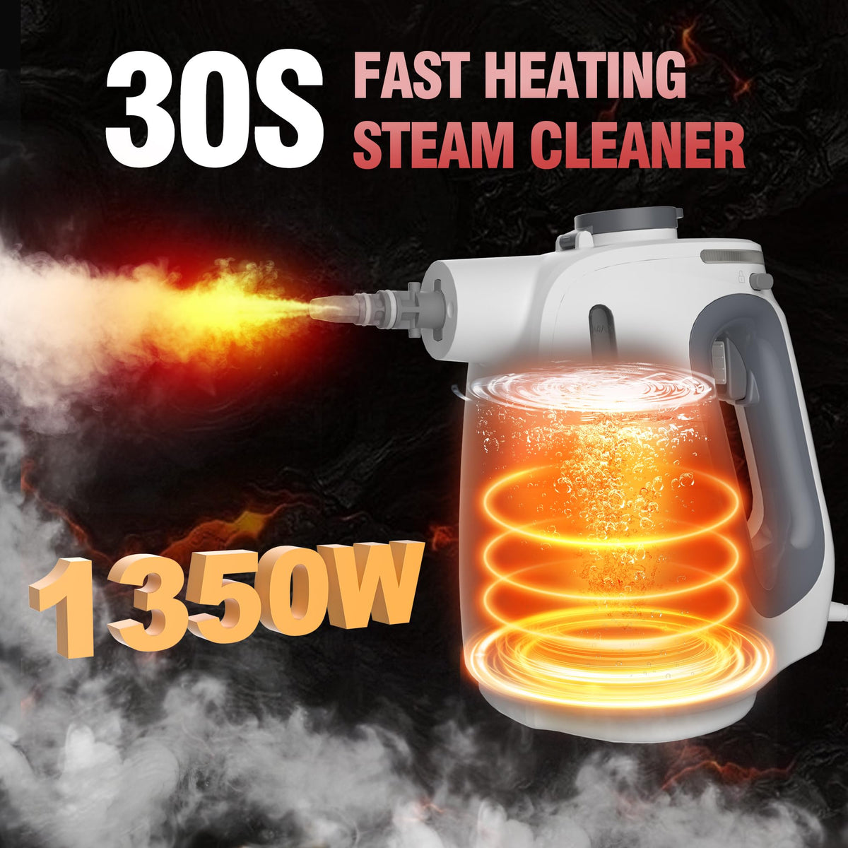 1350W Handheld Steam Cleaner with 15-Pc Accessories & 550ML Tank L582