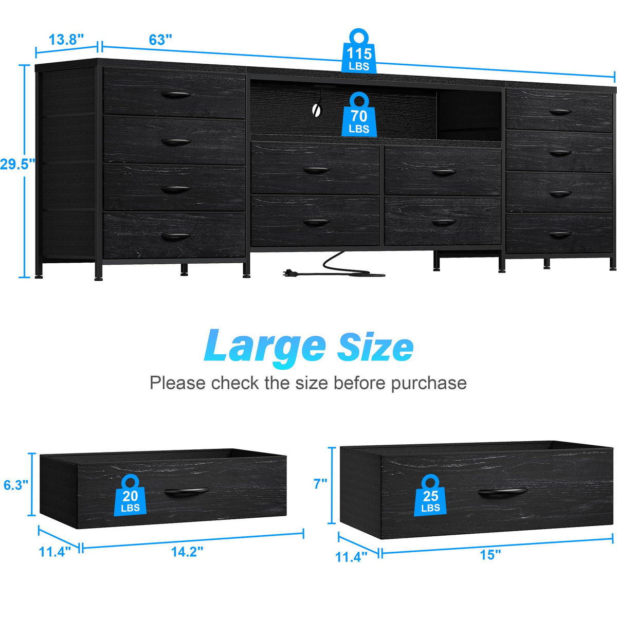 12 Drawers Dresser TV Stand I795