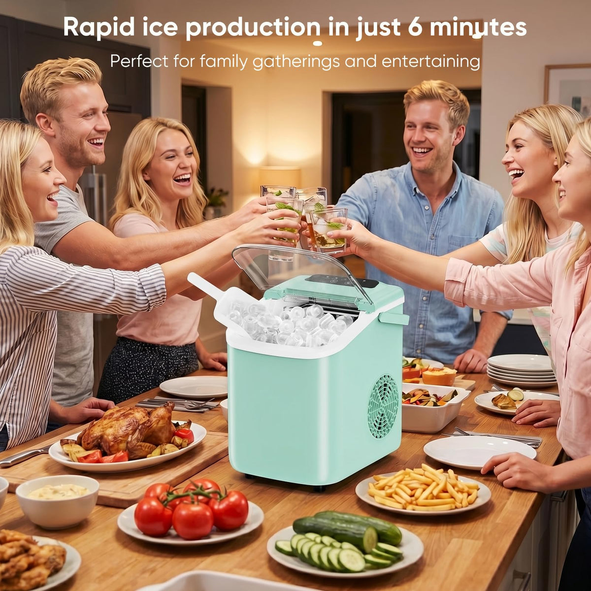 Countertop Ice Maker with Basket and Scoop, 26lbs Daily T535677