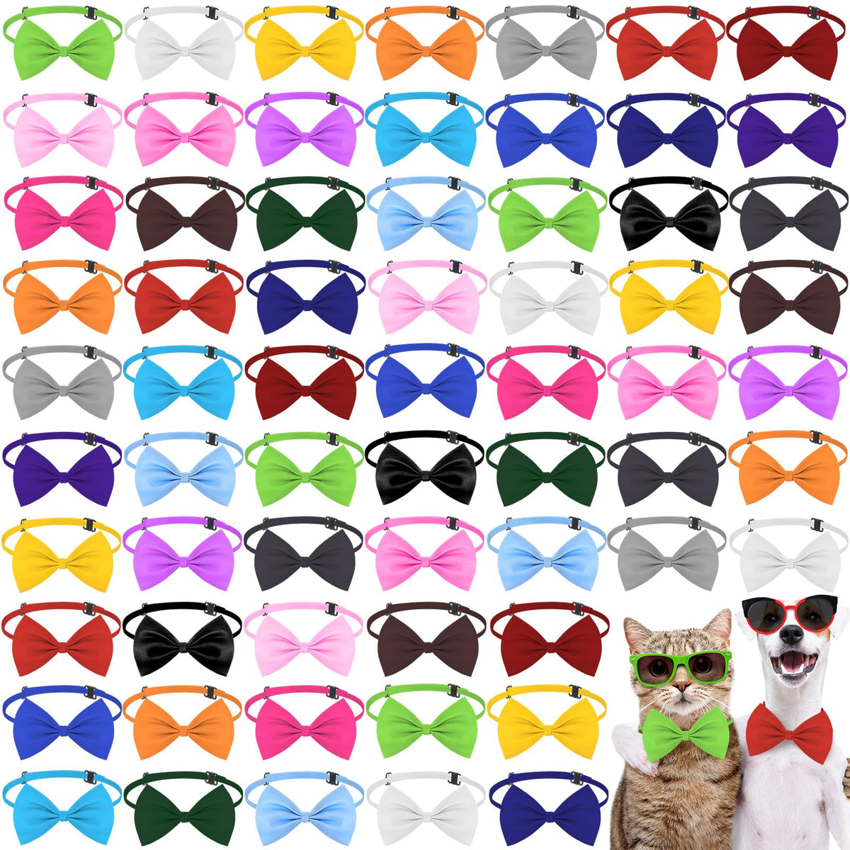 240 Pcs Dog Bow Ties with Adjustable Collar J579434
