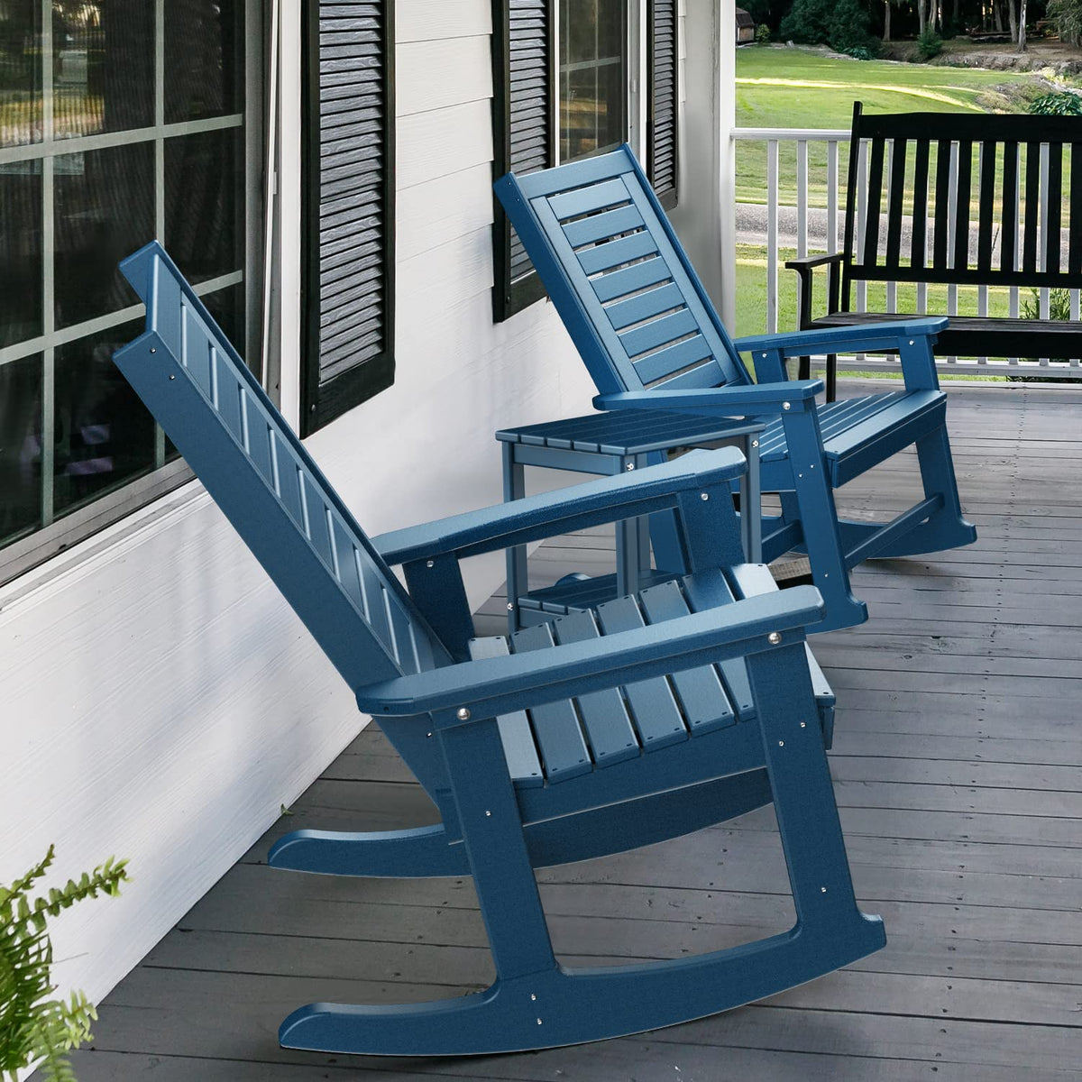 Oversized Outdoor Rocking Chairs Set of 2 Blue W800