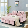 Pink Velvet Convertible Sleeper Sofa Bed X2817