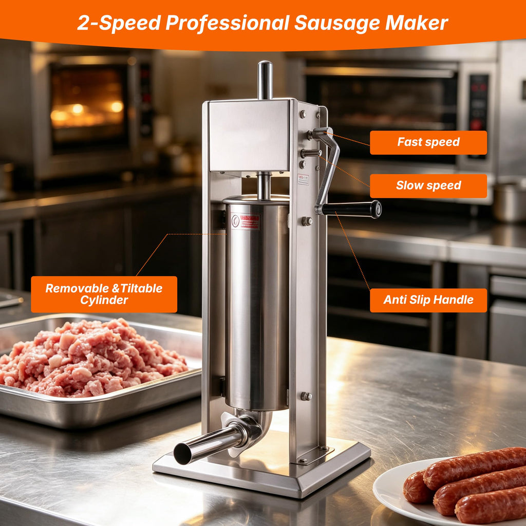 Stainless Steel Vertical Sausage Stuffer 15Lb Y79325
