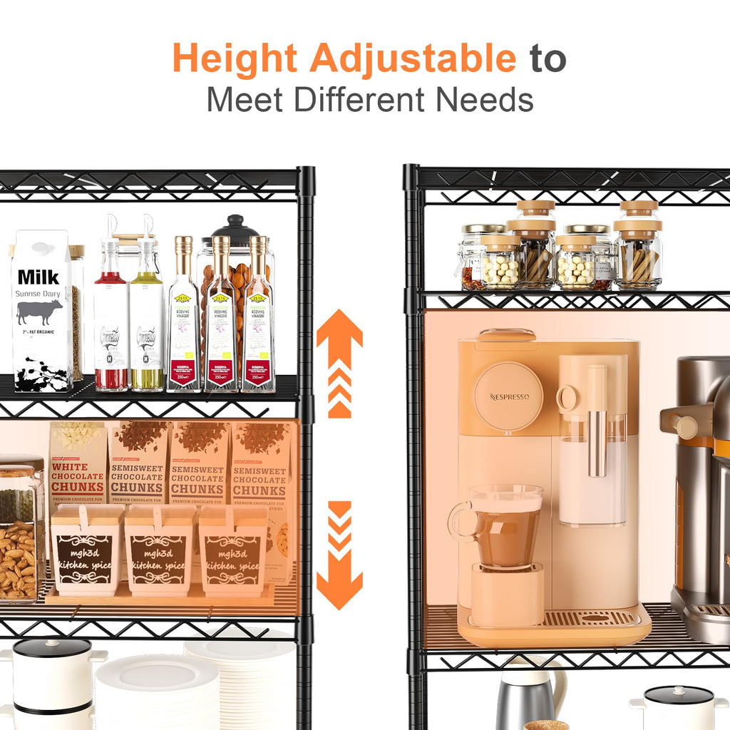 5-Tier Heavy Duty Metal Shelving Unit on Lockable Wheels K3329