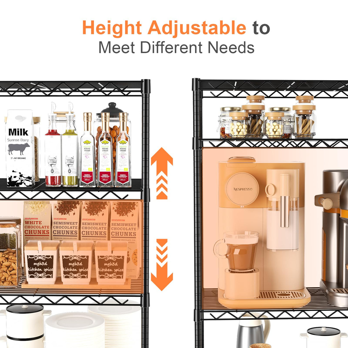 5-Tier Heavy Duty Metal Shelving Unit on Lockable Wheels K3329