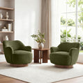 Green Swivel Accent Chair Set of 2 D5239