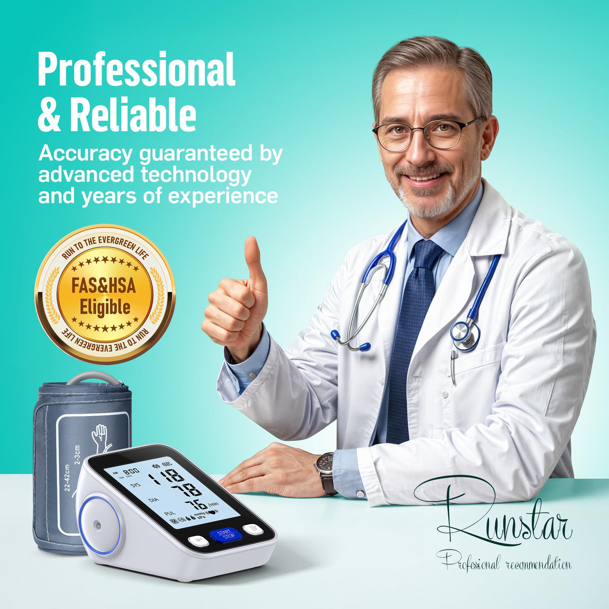Upper Arm Blood Pressure Monitor with Wide Range Cuff M130153