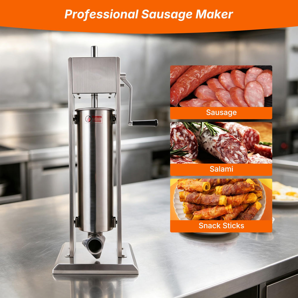 Stainless Steel Vertical Sausage Stuffer 15Lb Y79325
