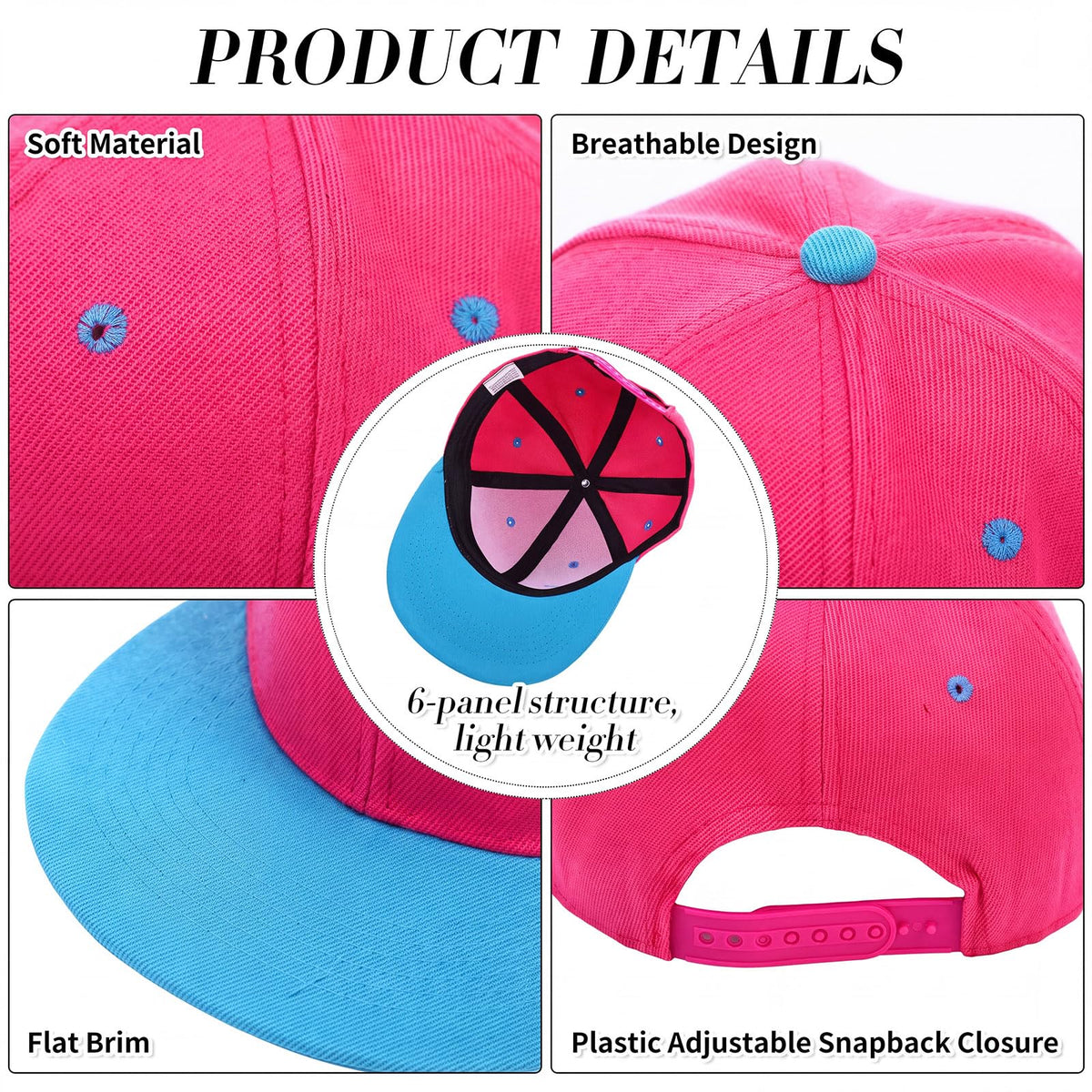30 Pcs Flat Bill Snapback Hats Bulk Adjustable M511463