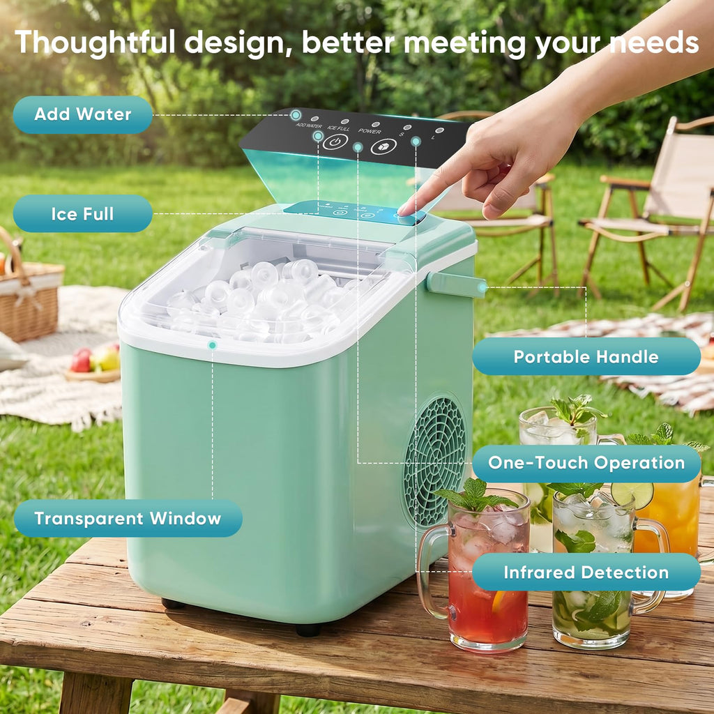 Countertop Ice Maker with Basket and Scoop, 26lbs Daily T535677