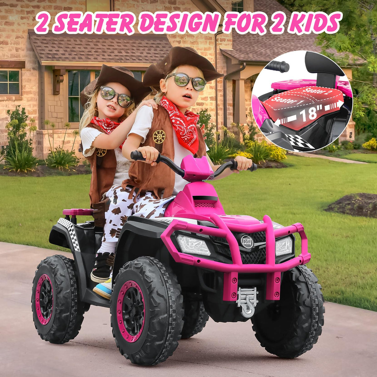 24V 2 Seater 4WD Off-Road Ride on ATV B5665