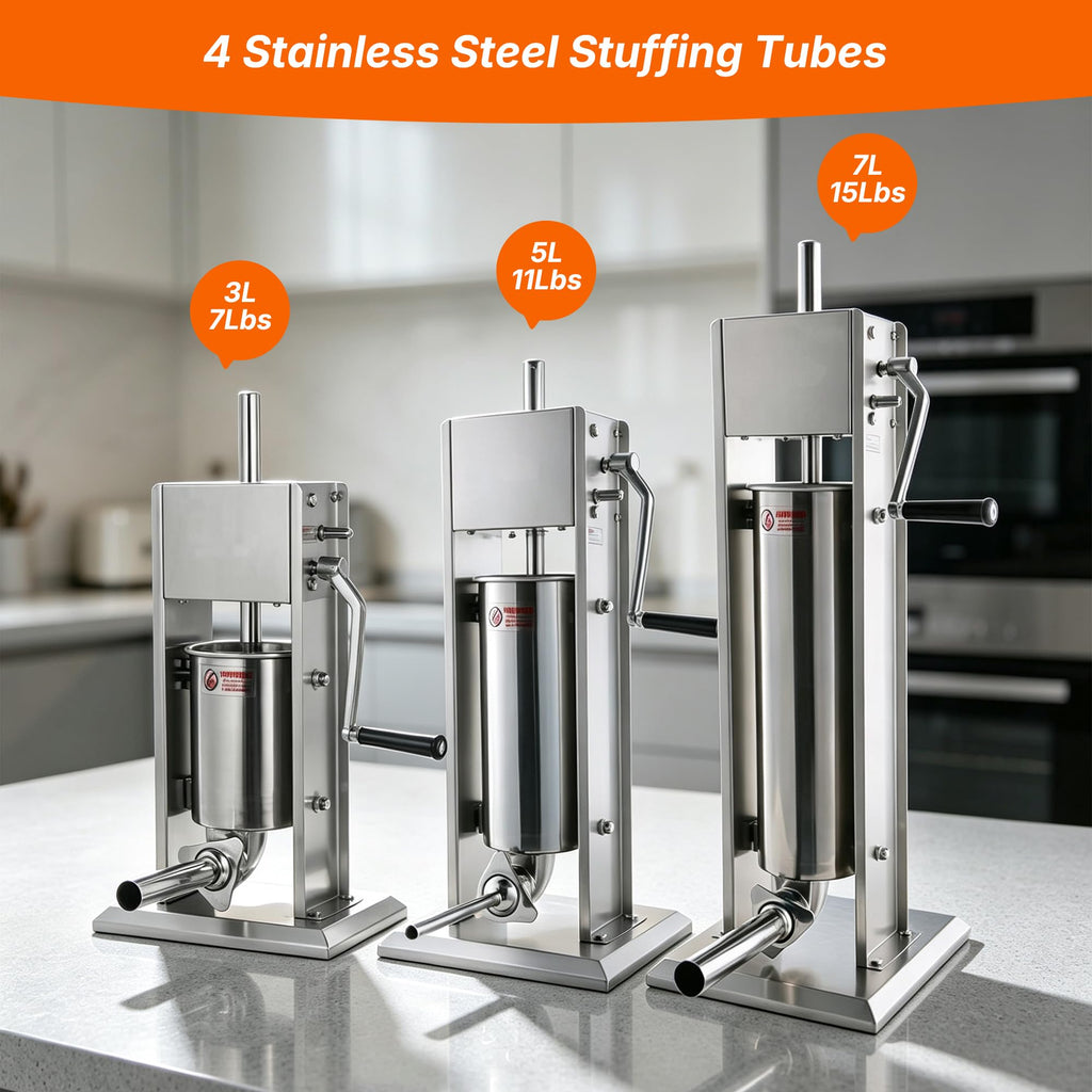 Stainless Steel Vertical Sausage Stuffer 15Lb Y79325