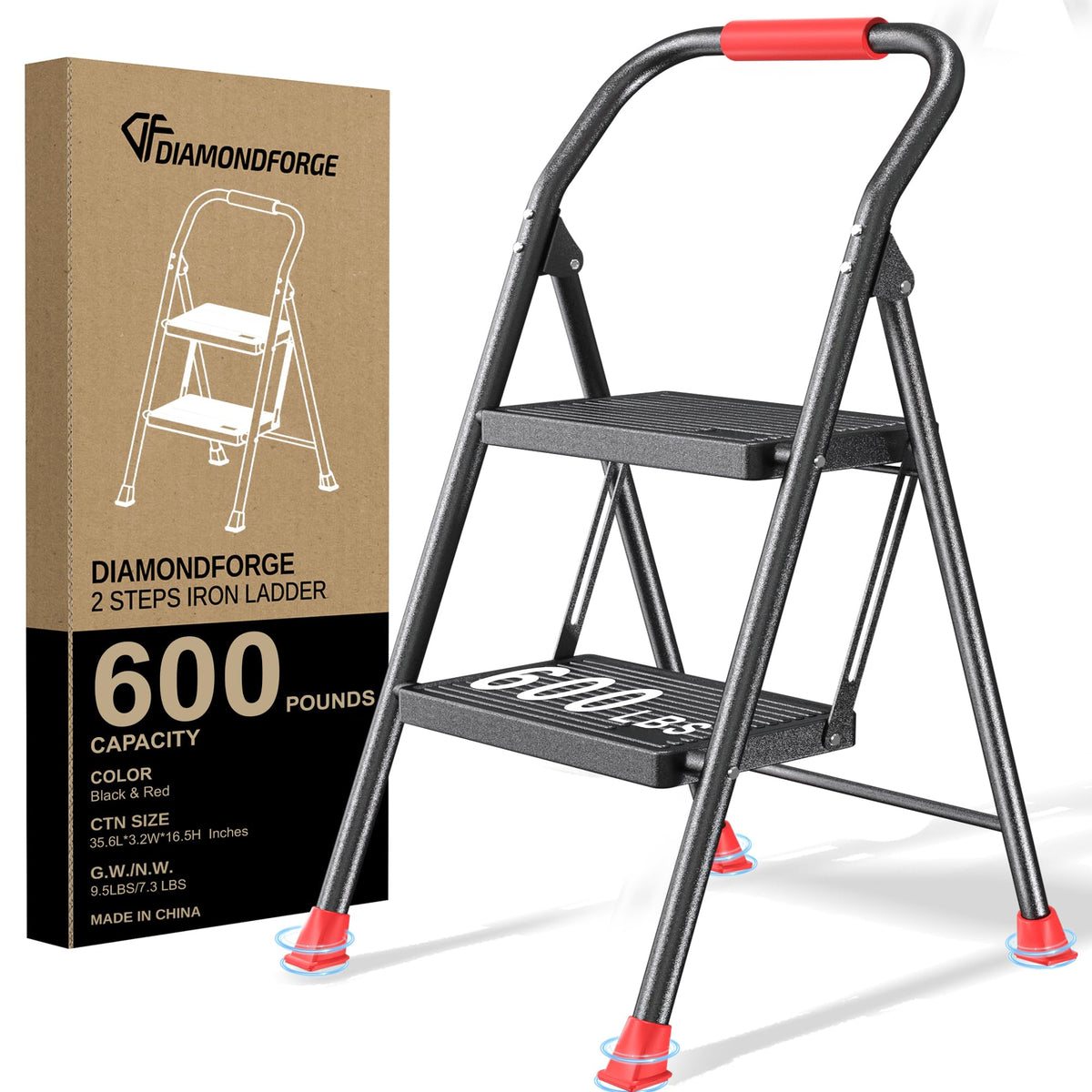 Foldable Step Ladder with Handrails X7934