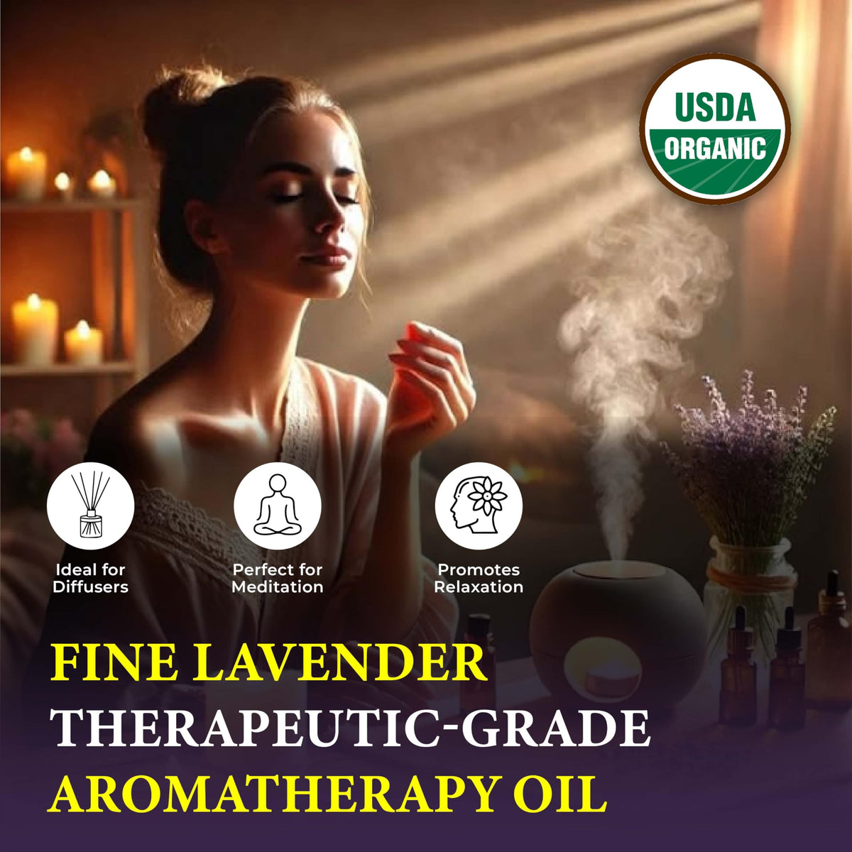Organic Lavender Essential Oil 4 Fl Oz V257