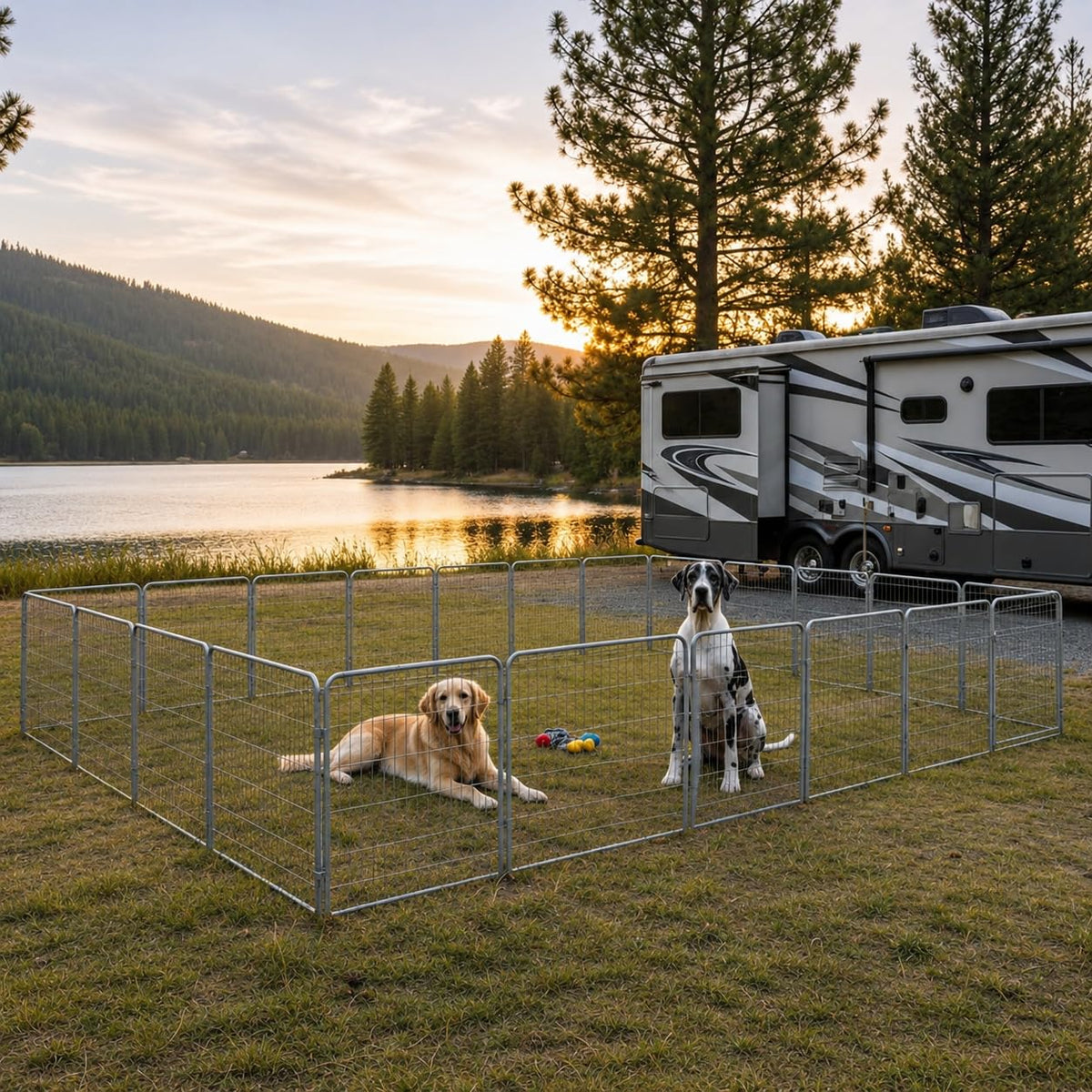 40 inch 16 Panels Portable Heavy Duty Metal Dog Playpen C656381