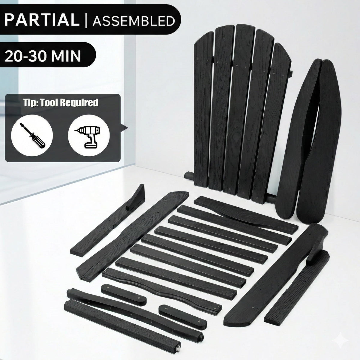 Folding Solid Cedar Wood Adirondack Chair P803