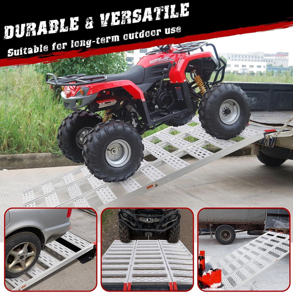 Aluminum Tri-Fold Ramp with Treads 76"x50" F716