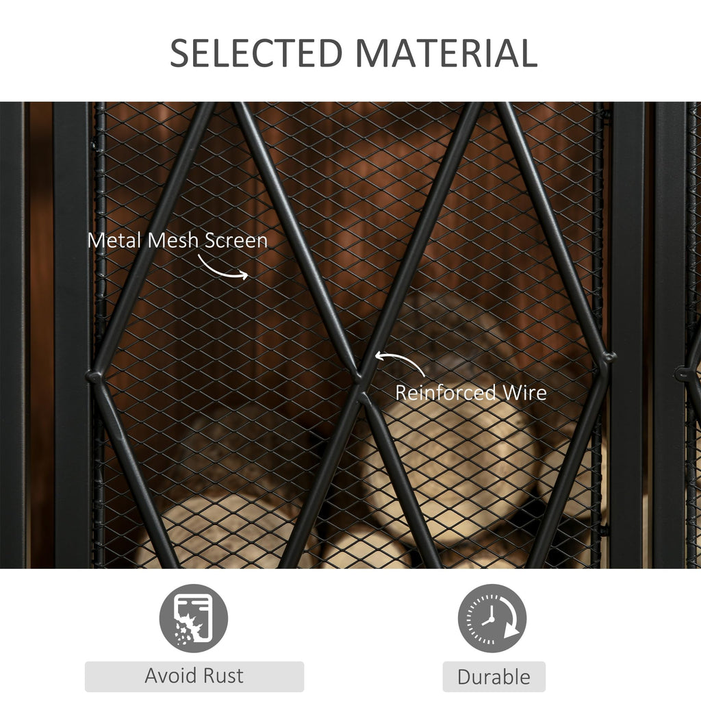 Folding Fireplace Screen Heavy Duty Black E537