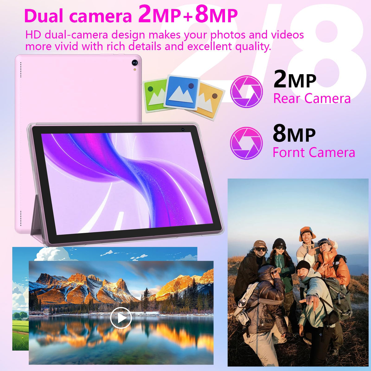 10 inch Android 15 Tablet 8GB RAM 32GB ROM Tablet PC with Keyboard Case Mouse Stylus X948825
