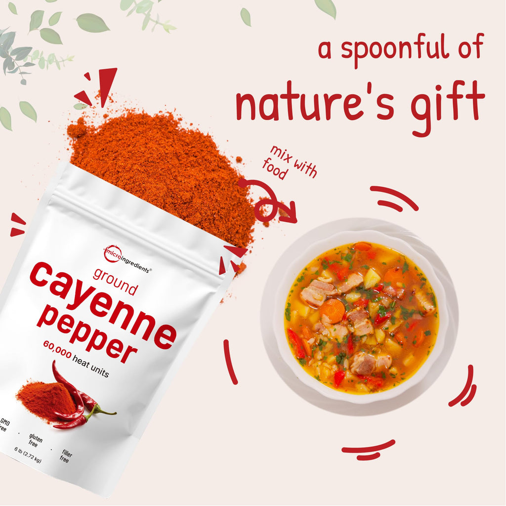 Ground Cayenne Pepper Powder 6lbs 60,000 SHU P229530