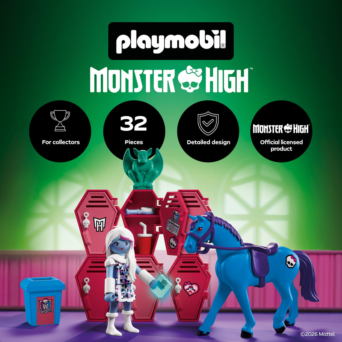 Monster High School Hallway Scene with Lockers D5354