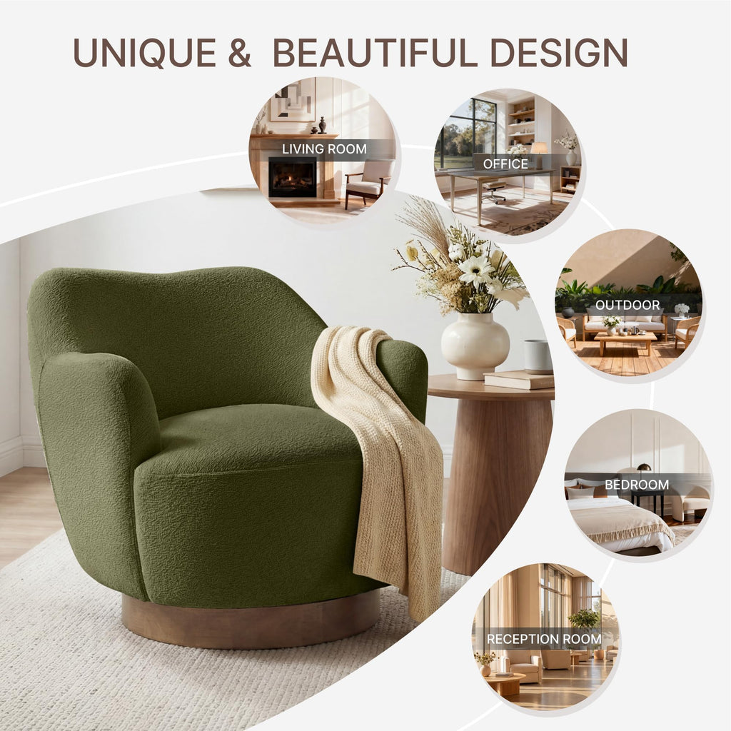 Green Swivel Accent Chair Set of 2 D5239