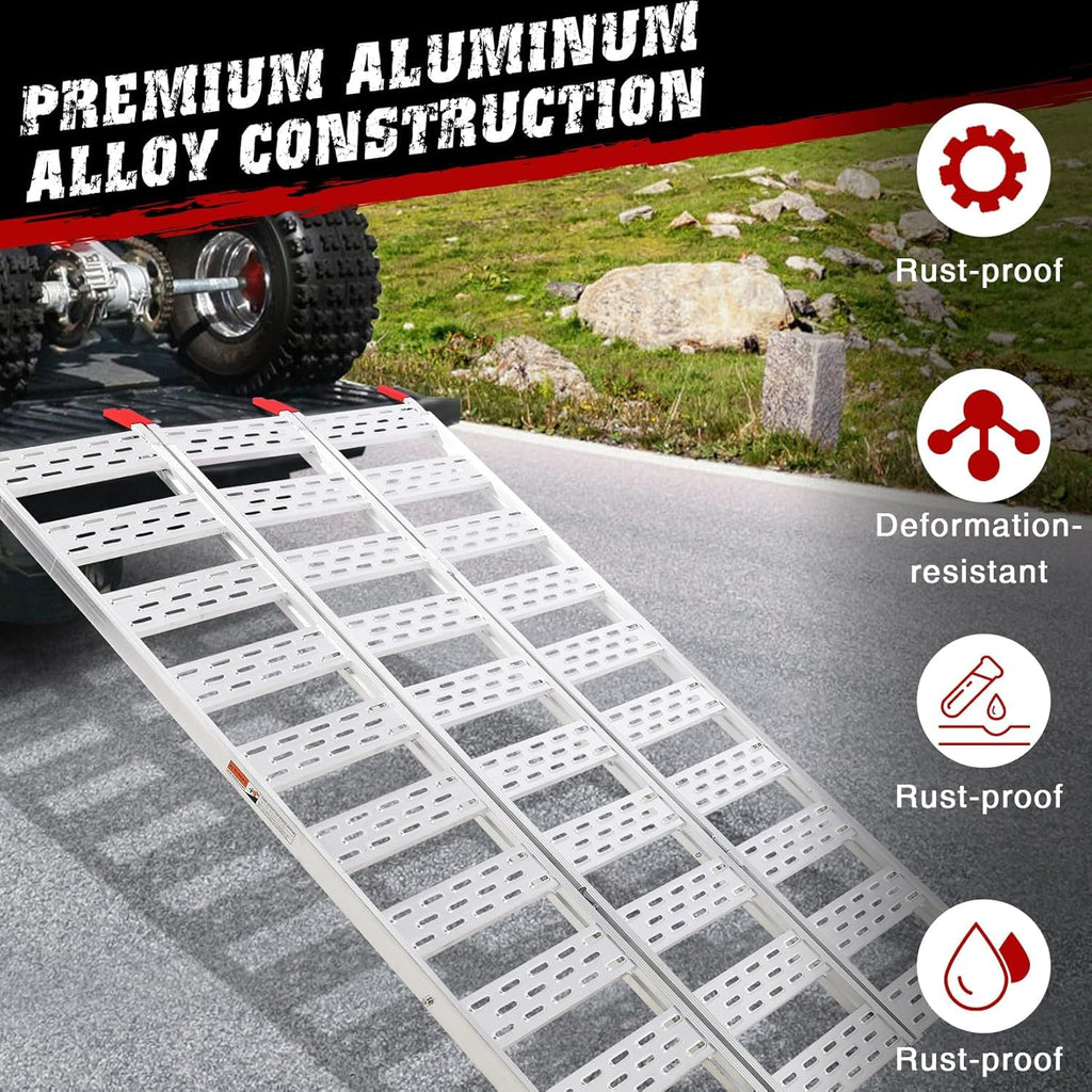 Aluminum Tri-Fold Ramp with Treads 76"x50" F716