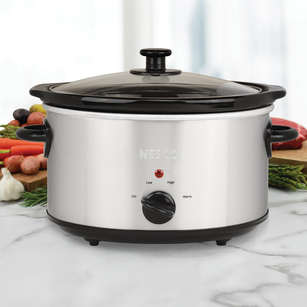 Slow Cooker 4 Quart Silver E362