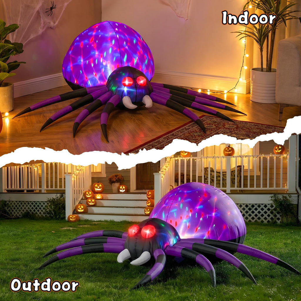 6 FT Inflatable Spider Outdoor Decoration with LED Lights P79835