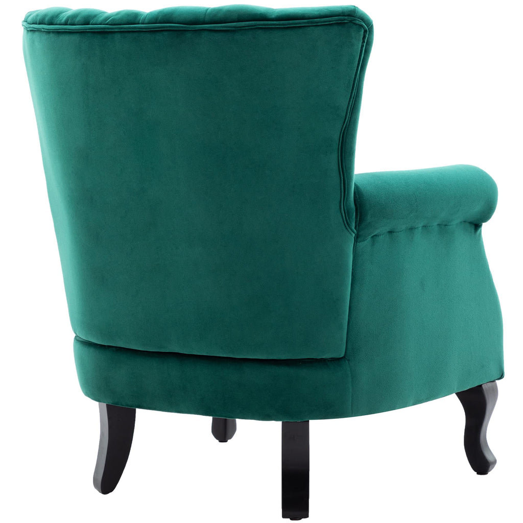 Velvet Accent Chairs Set of 2 Green Q130