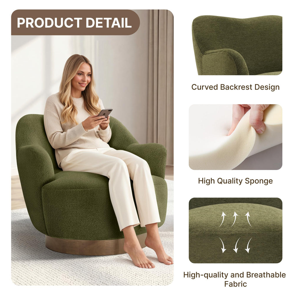 Green Swivel Accent Chair Set of 2 D5239