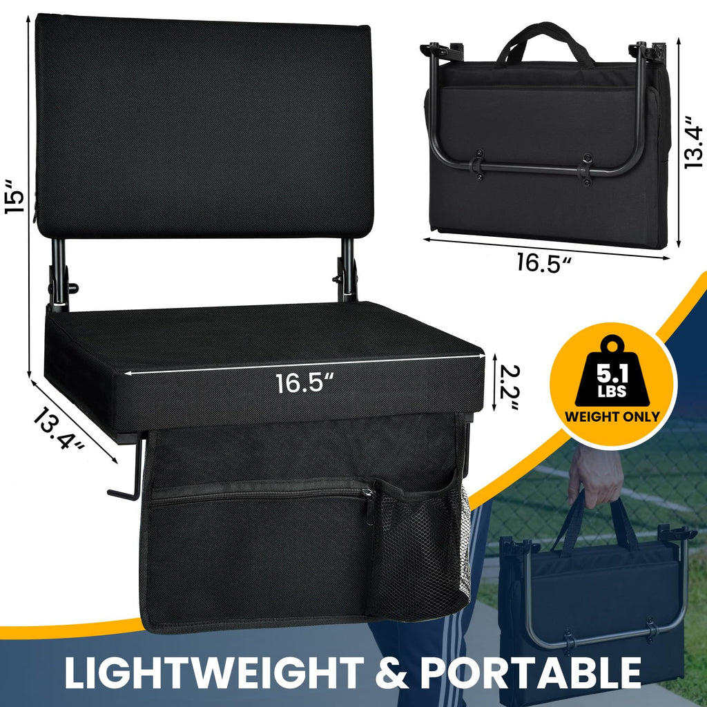 2Pcs Extra Thick Portable Stadium Seat Cushion with Zipper H9493